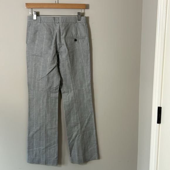 JOSEPH Striped Wide Leg Pants Grey White Pockets France Career Sz XS - Picture 5 of 12